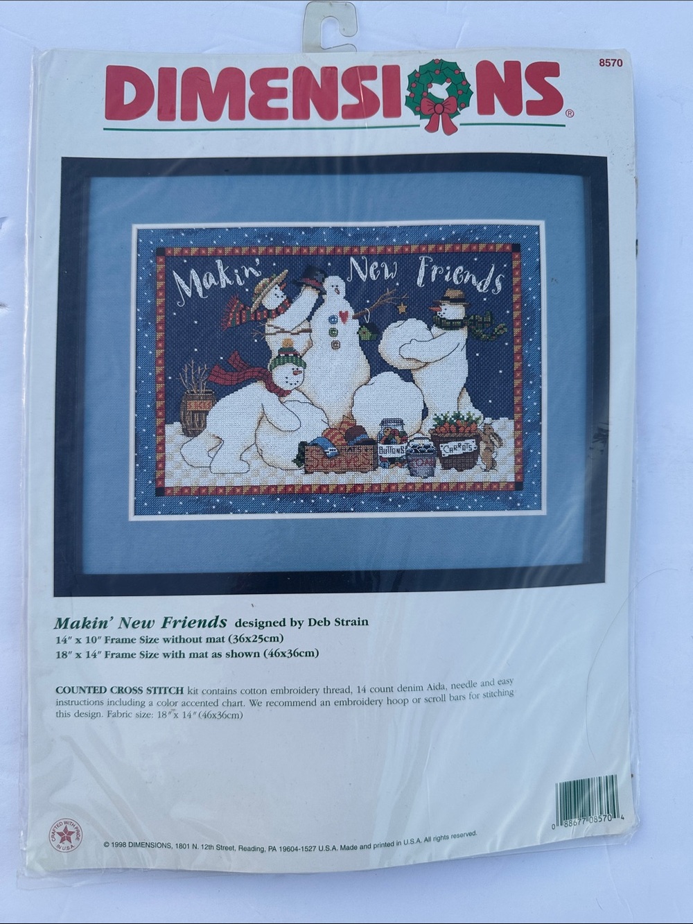 Dimensions Counted Cross Stitch Kit "Makin' New Friends" Snowmen by Deb Strain